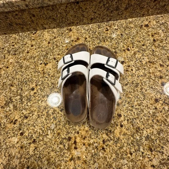 Birkenstock Arizona White Birkoflor Sandals Slides Size 41 US Wmns 10-10.5 Wide - Picture 10 of 11